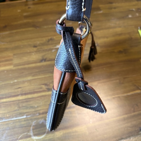 Vintage Dooney & Bourke Brown Suede Leather Shoulder Bag Satchel - Picture 7 of 14